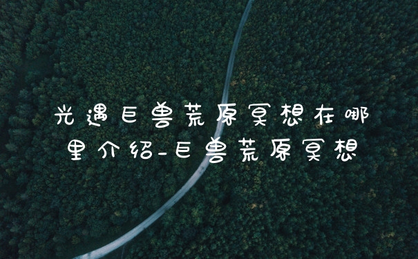 光遇巨兽荒原冥想在哪里介绍_巨兽荒原冥想