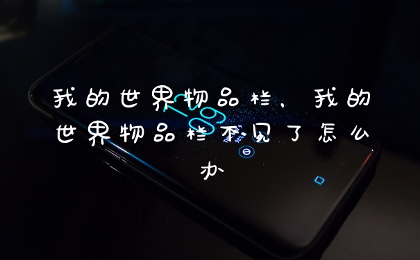 我的世界物品栏,我的世界物品栏不见了怎么办