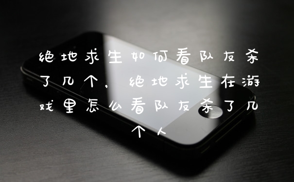 绝地求生如何看队友杀了几个,绝地求生在游戏里怎么看队友杀了几个人