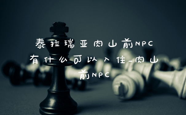 泰拉瑞亚肉山前NPC有什么可以入住_肉山前NPC