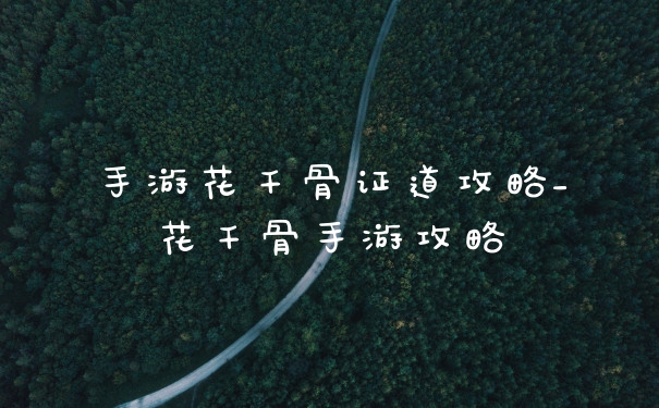 手游花千骨证道攻略_花千骨手游攻略