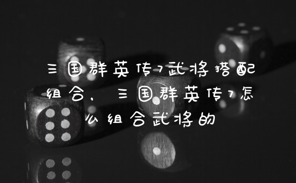 三国群英传7武将搭配组合,三国群英传7怎么组合武将的
