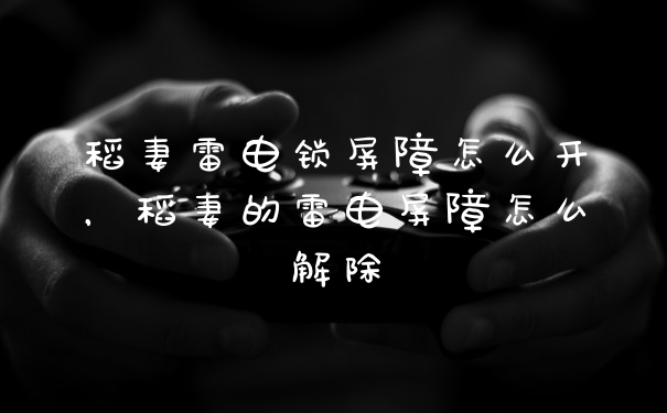 稻妻雷电锁屏障怎么开,稻妻的雷电屏障怎么解除