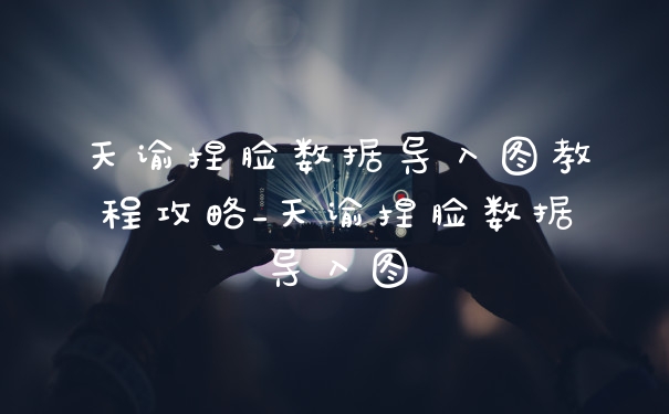 天谕捏脸数据导入图教程攻略_天谕捏脸数据导入图