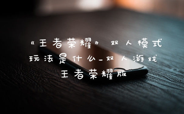 《王者荣耀》双人模式玩法是什么_双人游戏王者荣耀版
