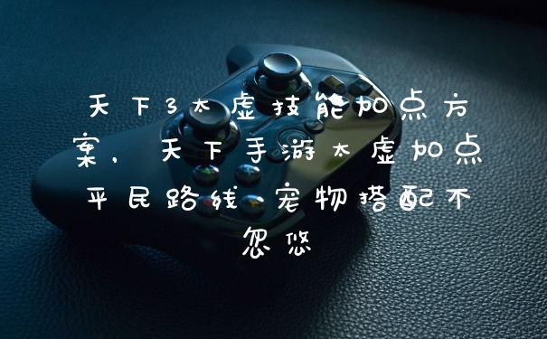 天下3太虚技能加点方案,天下手游太虚加点平民路线 宠物搭配不忽悠