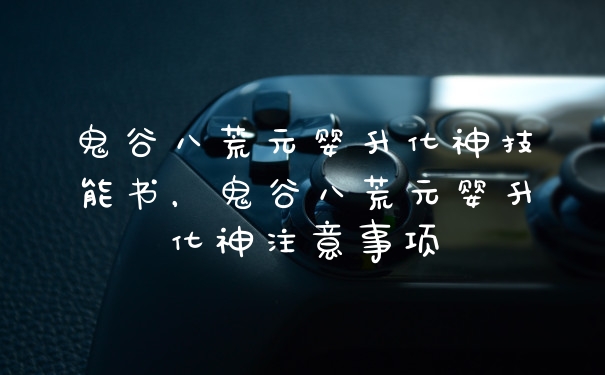 鬼谷八荒元婴升化神技能书,鬼谷八荒元婴升化神注意事项