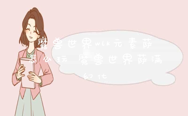 魔兽世界wlk元素萨怎么玩 魔兽世界萨满幻化