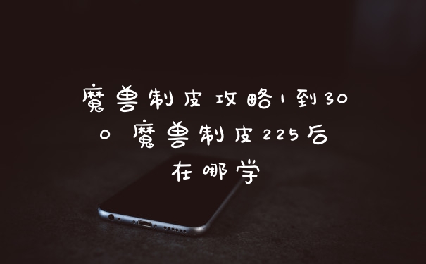 魔兽制皮攻略1到300 魔兽制皮225后在哪学