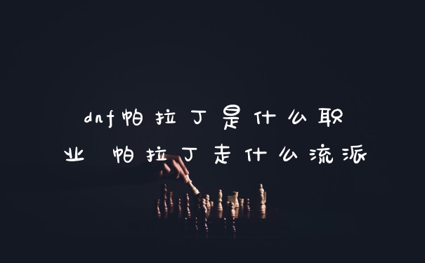 dnf帕拉丁是什么职业 帕拉丁走什么流派