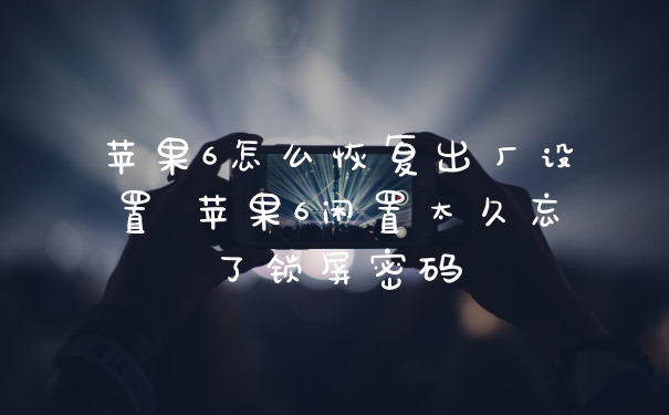 苹果6怎么恢复出厂设置 苹果6闲置太久忘了锁屏密码