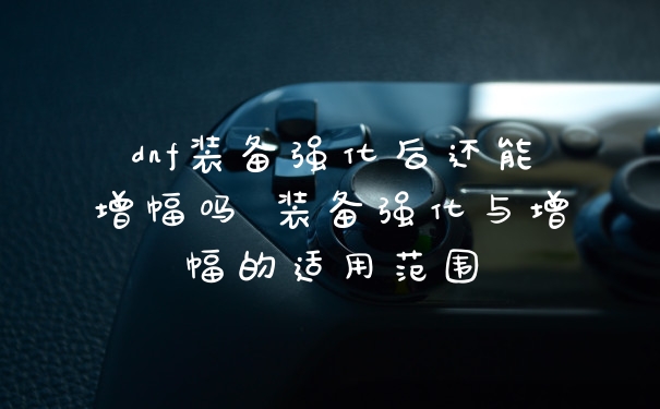 dnf装备强化后还能增幅吗 装备强化与增幅的适用范围