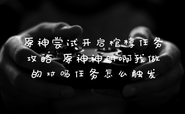原神尝试开启棺椁任务攻略 原神神明啊我做的对吗任务怎么触发
