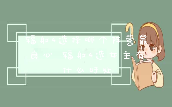 辐射4选择哪个阵营最良心 辐射4选女主有什么好处